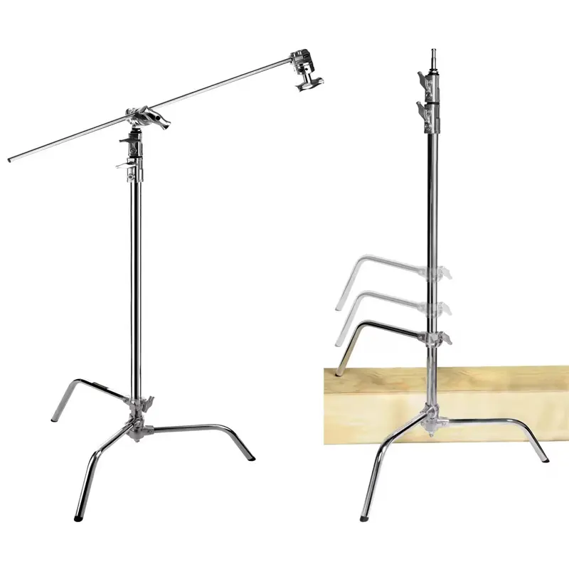 MagicLine Master C-Stand 40″ Riser Sliding Leg Kit (Silver, 11′) w/Grip Head, Arm