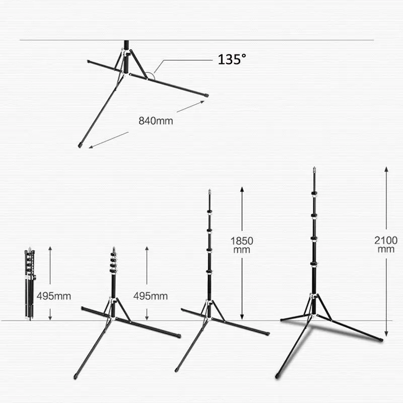 MagicLine Reversible Light Stand with Detachable Center Column (5-section center column)